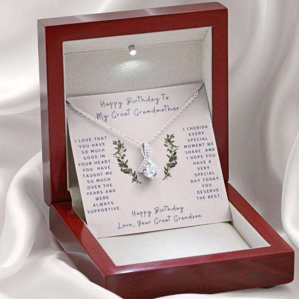 Grandmother Necklace, Gift To Great Grandmother “ Gift Necklace Message Card “ Birthday “ To Great Grandmother Gifts for Grandmother Rakva