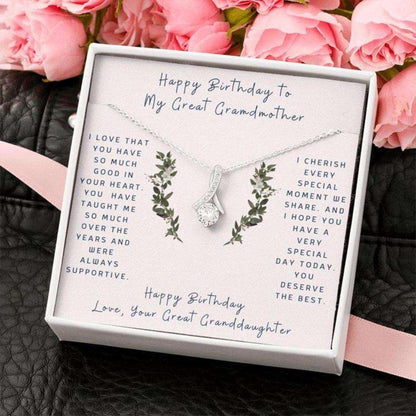 Grandmother Necklace, Gift To Great Grandmother “ Gift Necklace Message Card “ Birthday “ To Great Grandmother Gifts for Grandmother Rakva