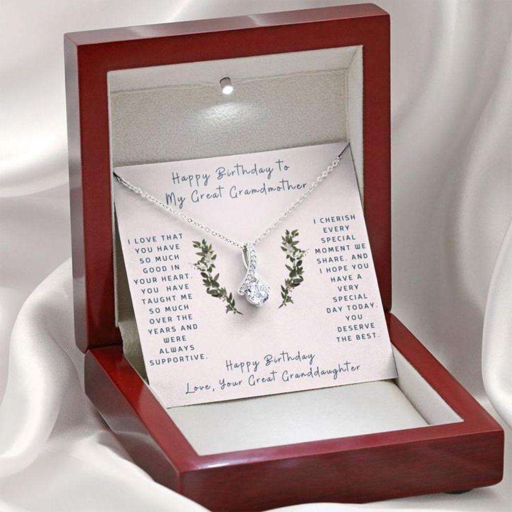 Grandmother Necklace, Gift To Great Grandmother “ Gift Necklace Message Card “ Birthday “ To Great Grandmother Gifts for Grandmother Rakva