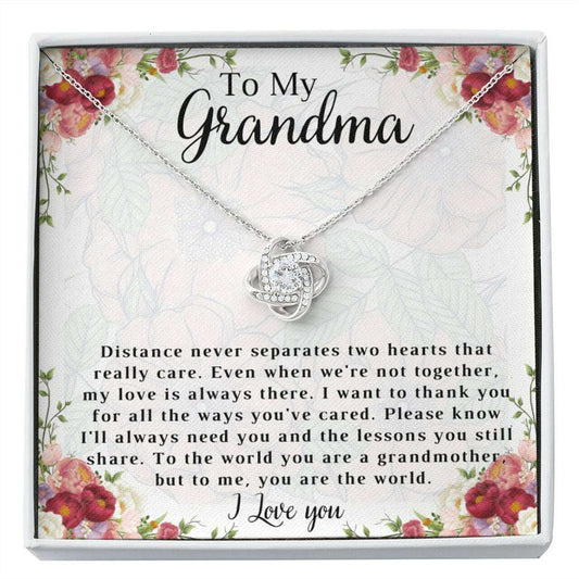 Grandmother Necklace, Gift To My Grandma Necklace Grandmother You’Re The World Gifts for Grandmother Rakva