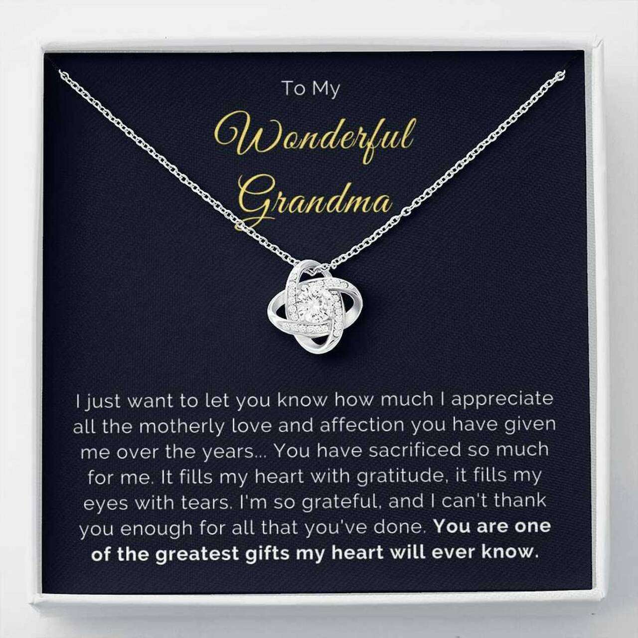 Grandmother Necklace, Gift To Wonderful Grandma Necklace Can’T Thank You Enough Gifts for Grandmother Rakva