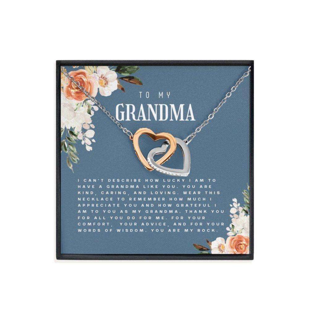 Grandmother Necklace, Gifts For Grandma, Grandma Necklace, Great Grandma Gift, Nana Necklace, Two Hearts Necklace Gifts for Grandmother Rakva