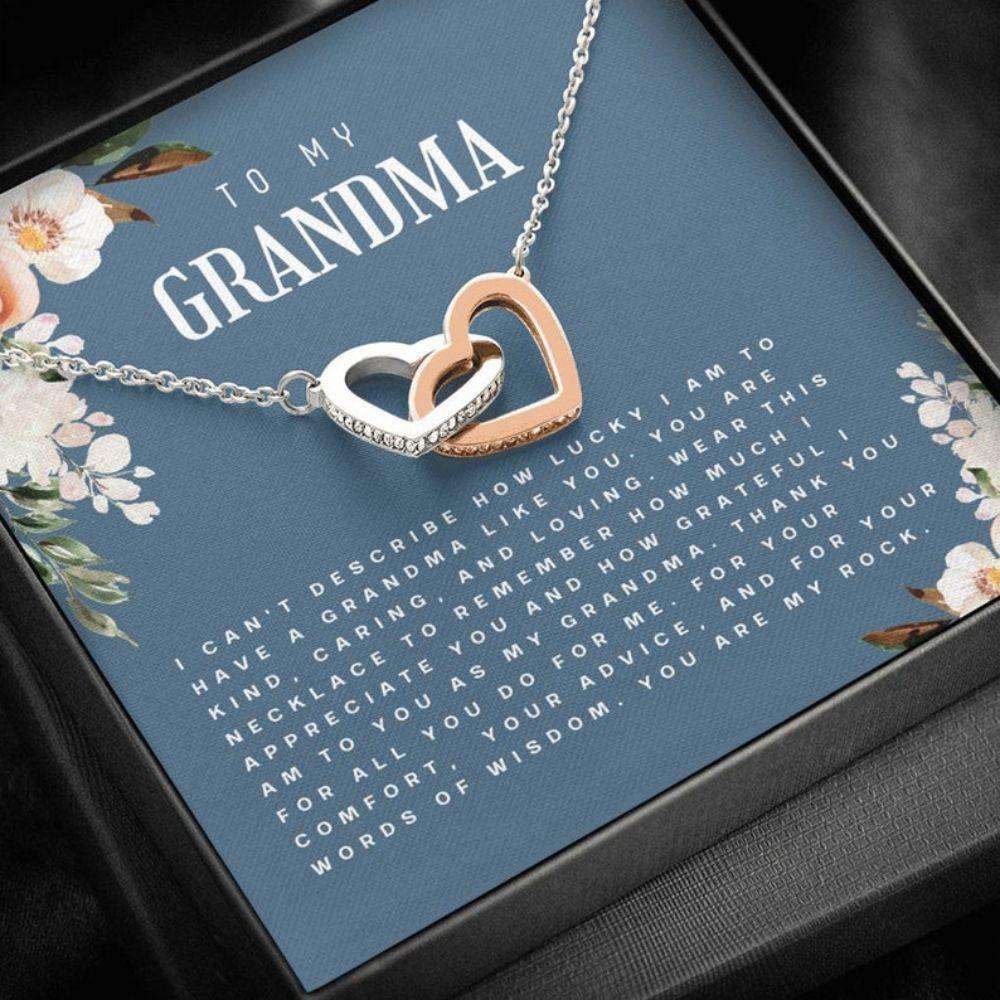 Grandmother Necklace, Gifts For Grandma, Grandma Necklace, Great Grandma Gift, Nana Necklace, Two Hearts Necklace Gifts for Grandmother Rakva