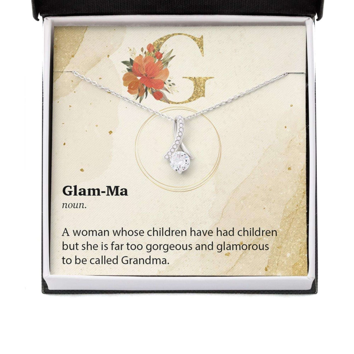 Grandmother Necklace, Glam-Ma Definition Gift On Mother’S Necklace, Grandmother Xmas Gift Gifts for Grandmother Rakva