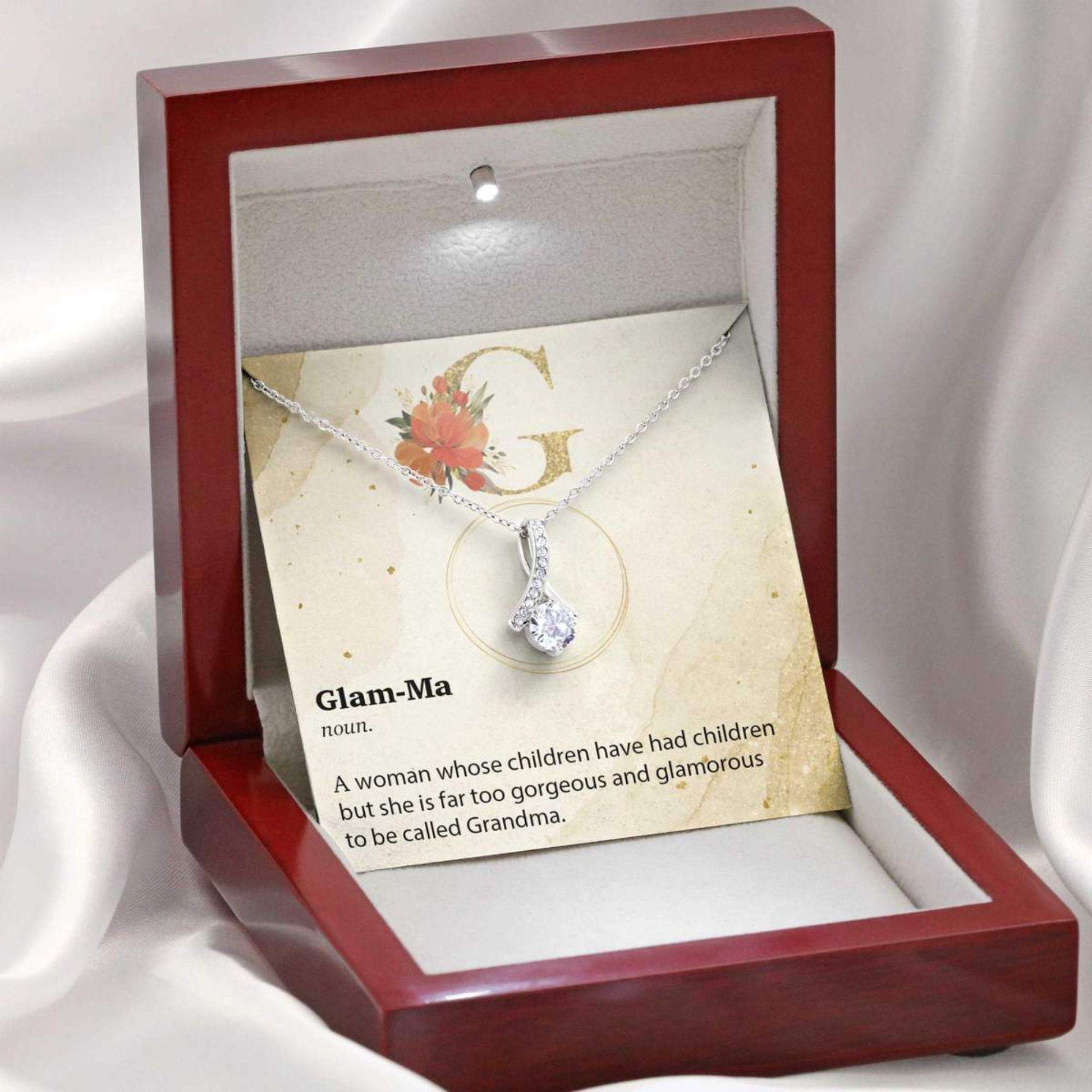 Grandmother Necklace, Glam-Ma Definition Gift On Mother’S Necklace, Grandmother Xmas Gift Gifts for Grandmother Rakva