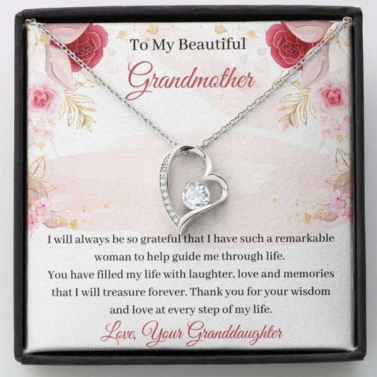 Grandmother Necklace, Grandma Card Necklace “ Sweet Grandmother Gift “ Love For Grandma “ Necklace With Card “ Best Grandma Ever Gifts for Grandmother Rakva