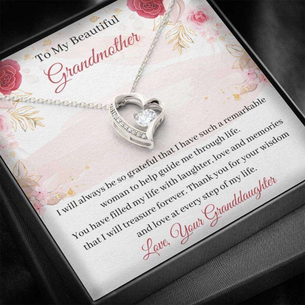 Grandmother Necklace, Grandma Card Necklace “ Sweet Grandmother Gift “ Love For Grandma “ Necklace With Card “ Best Grandma Ever Gifts for Grandmother Rakva