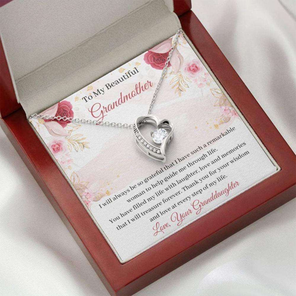 Grandmother Necklace, Grandma Card Necklace “ Sweet Grandmother Gift “ Love For Grandma “ Necklace With Card “ Best Grandma Ever Gifts for Grandmother Rakva