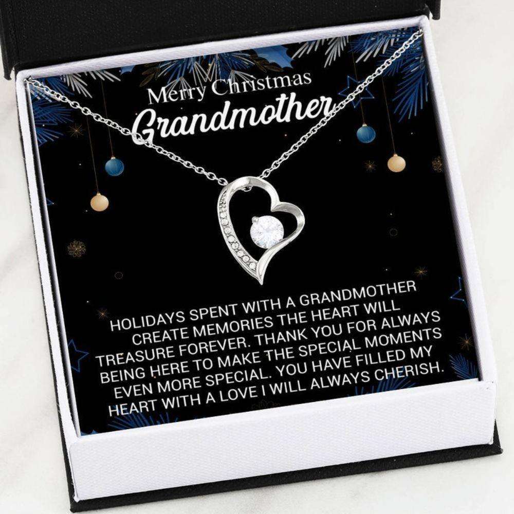 Grandmother Necklace “ Grandma Christmas Gift “ Heart Necklace With Card “ Generation Keepsake “ Christmas Necklace Gifts for Grandmother Rakva