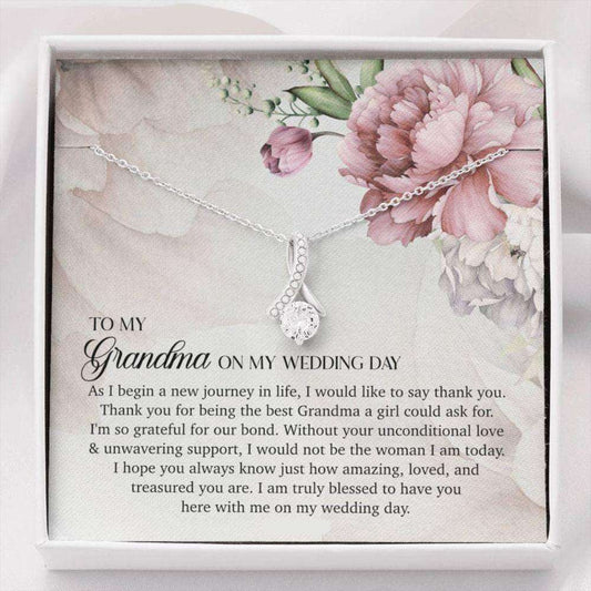 Grandmother Necklace, Grandma Of The Bride Wedding Day Necklace Gift From Bride Gifts for Grandmother Rakva