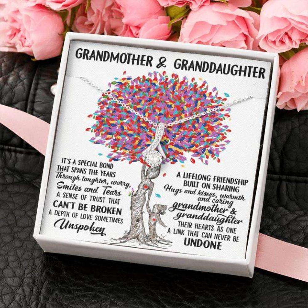 Grandmother Necklace, Grandmother & Granddaughter Necklace Gift Their Hearts As One Gifts For Daughter Rakva