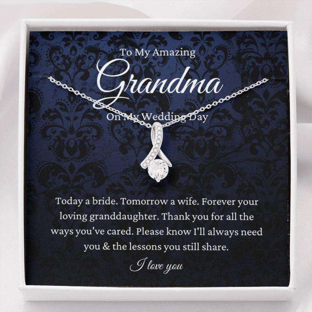 Grandmother Necklace, Grandmother Of The Bride Necklace Gift From Granddaughter, Bride To Grandma Wedding Day Gift Gifts For Daughter Rakva