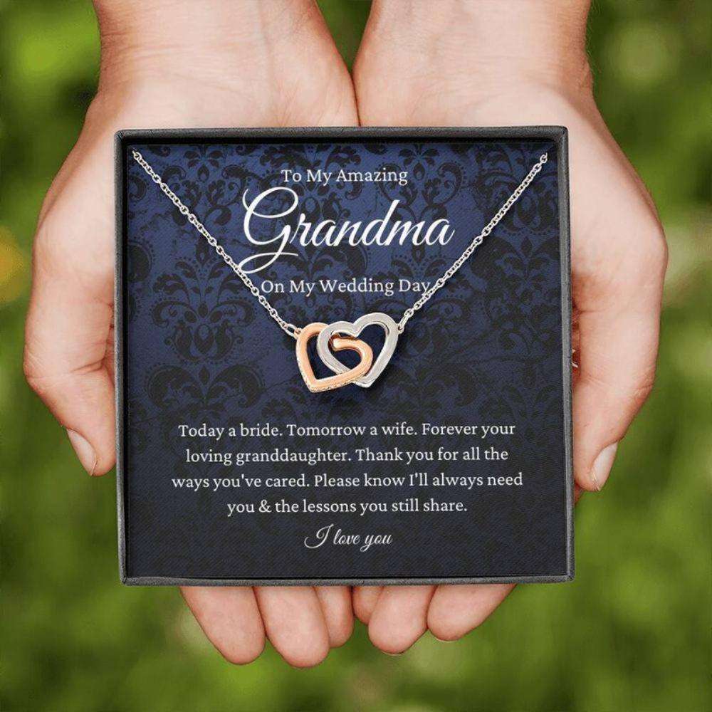 Grandmother Necklace, Grandmother Of The Bride Necklace Gift From Granddaughter, To Grandma Wedding Day Gift Gifts For Daughter Rakva