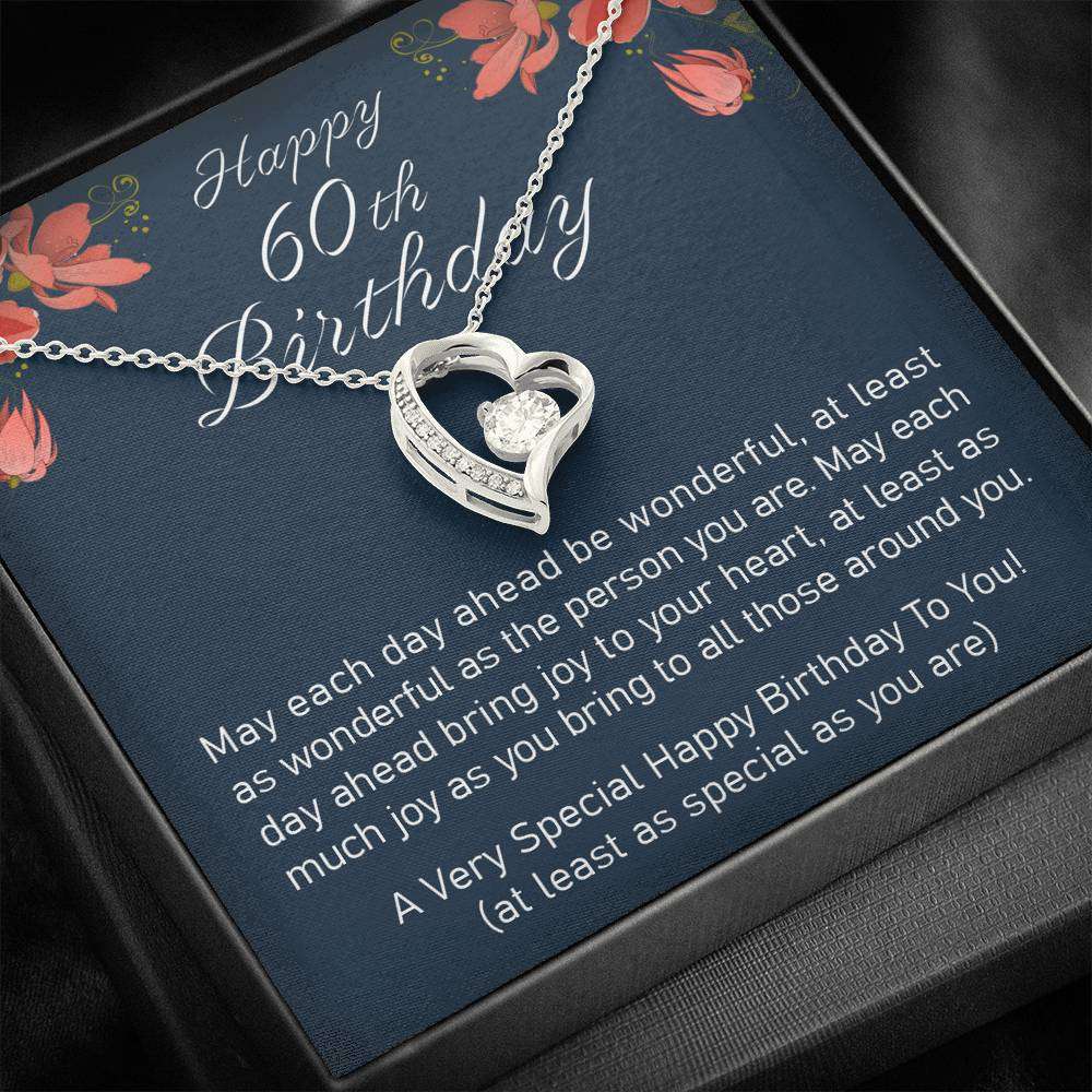 Grandmother Necklace, Happy 60Th Birthday “ Forever Love Necklace Gifts for Grandmother Rakva