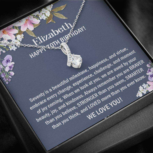 Grandmother Necklace, Happy 70Th Birthday Necklace For Woman, Sentimental 70Th Birthday Necklace, Personalized Birthday Present For Her Gifts for Grandmother Rakva