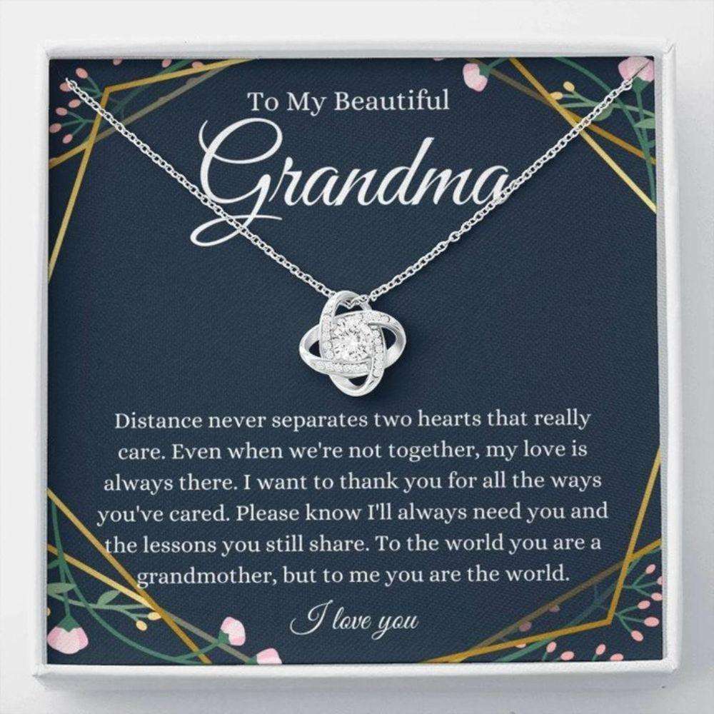 Grandmother Necklace, Love Knot, Gift For Grandma Necklace Grandmother Birthday Necklace, To My Grandma Necklace Gifts for Grandmother Rakva