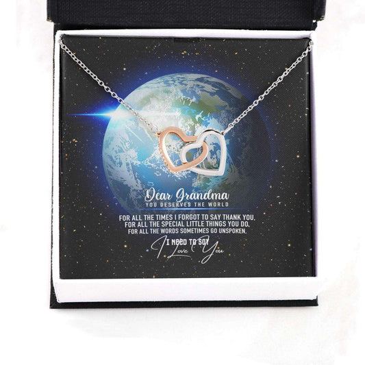 Grandmother Necklace, Meaningful Gift For Your Precious Grandma Who Deserves The World On Mother Day Necklace Gifts for Grandmother Rakva