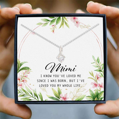 Grandmother Necklace, Mimi Necklace “ To Mimi Necklace Card Message “ Alluring Beauty Necklace For Grandma, Mimi Gifts Gifts for Grandmother Rakva