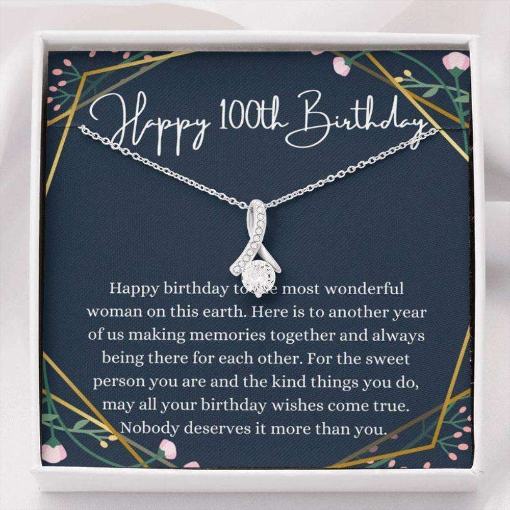 Grandmother Necklace, Mom Necklace, 100Th Birthday Necklace, 100Th Birthday Gift For Her, Hundredth Birthday Gift Gifts for Grandmother Rakva