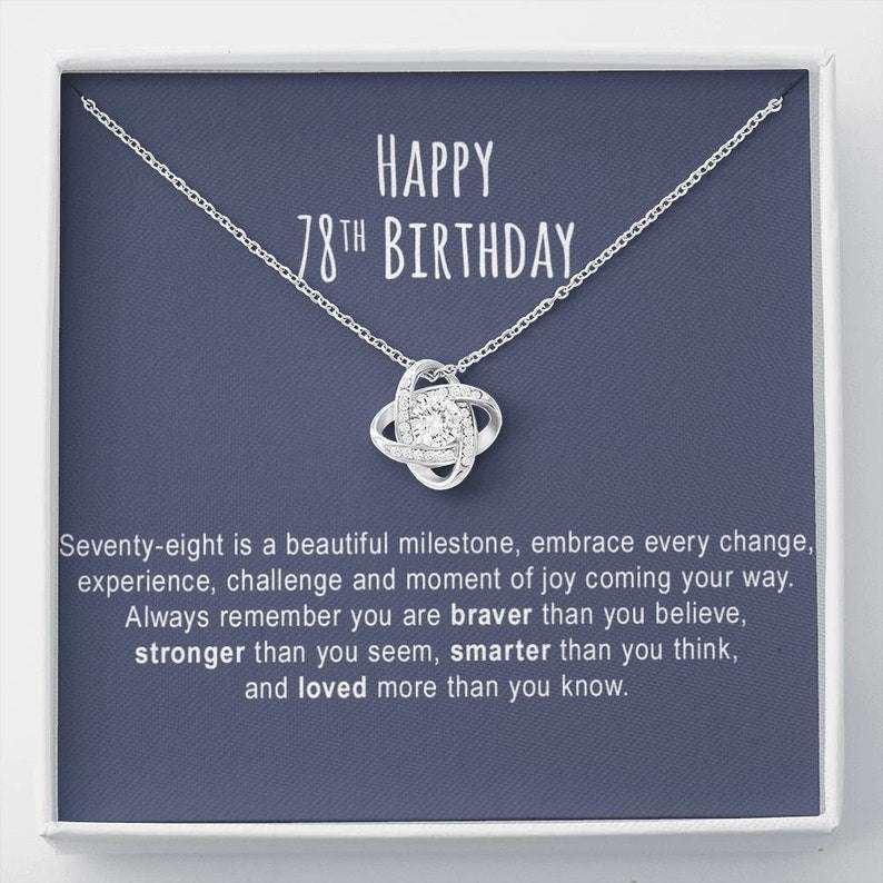 Grandmother Necklace, Mom Necklace, 78Th Birthday Necklace Gift For Women, 78Th Birthday Necklace Gift For Her Gifts for Grandmother Rakva