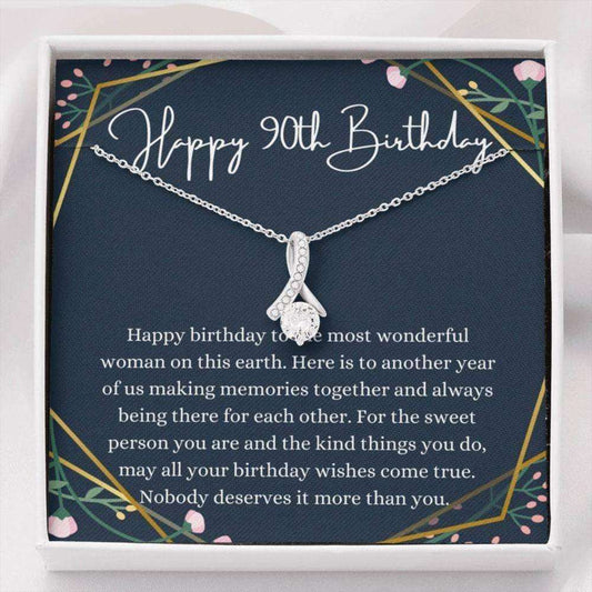 Grandmother Necklace, Mom Necklace, 90Th Birthday Necklace, 90Th Birthday Gift For Her, Ninetieth Birthday Gift Gifts for Grandmother Rakva