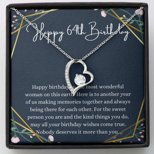 Grandmother Necklace, Mom Necklace, Happy 64Th Birthday Necklace, Gift For 64Th Birthday, 64 Years Old Birthday Woman For Karwa Chauth Rakva