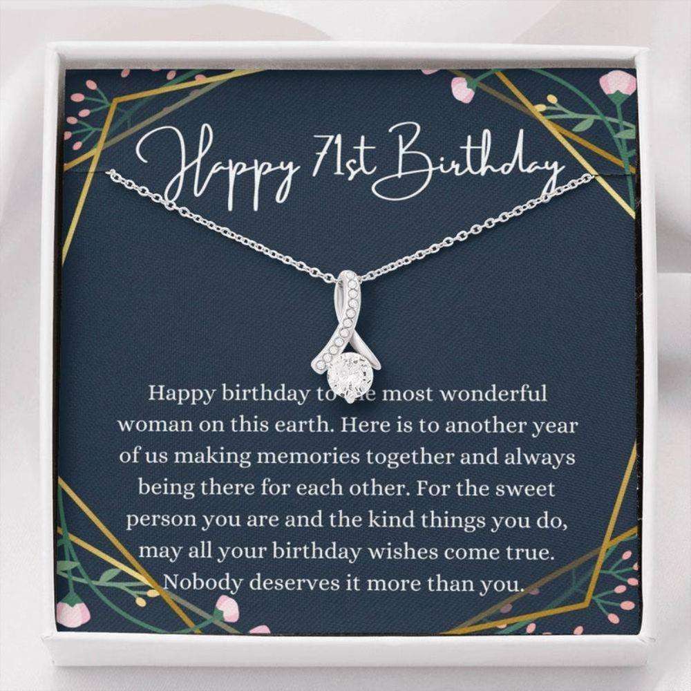 Grandmother Necklace, Mom Necklace, Happy 71St Birthday Necklace, Gift For 71St Birthday, 71 Years Old Birthday Woman For Karwa Chauth Rakva