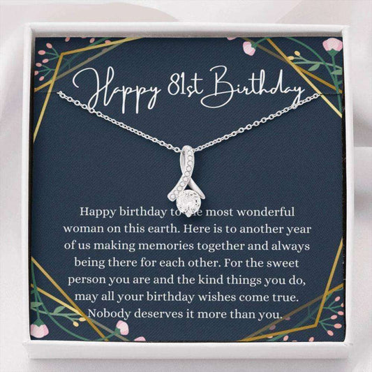 Grandmother Necklace, Mom Necklace, Happy 81St Birthday Necklace, Gift For 81St Birthday, 81 Years Old Birthday Woman Gifts for Grandmother Rakva