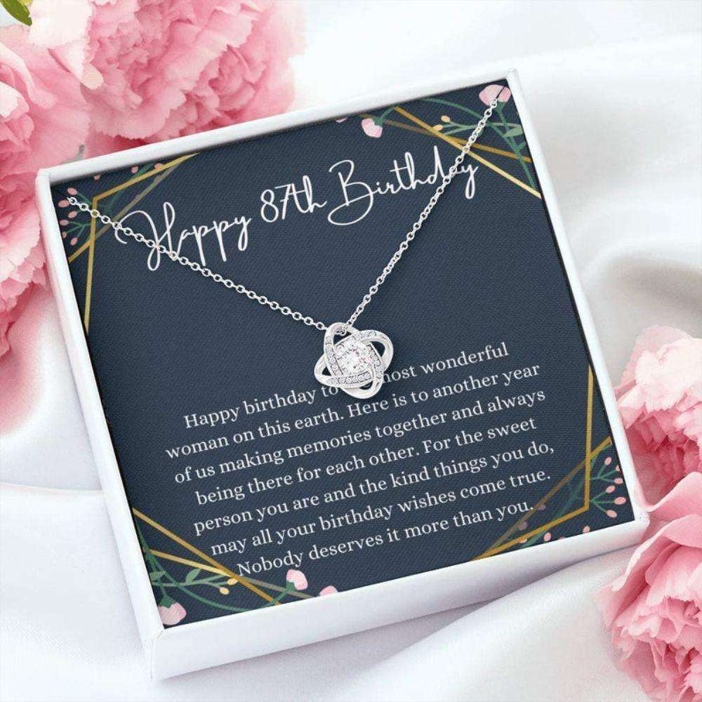 Grandmother Necklace, Mom Necklace, Happy 87Th Birthday Necklace, Gift For 87Th Birthday, 87 Years Old Birthday Woman Gifts for Grandmother Rakva