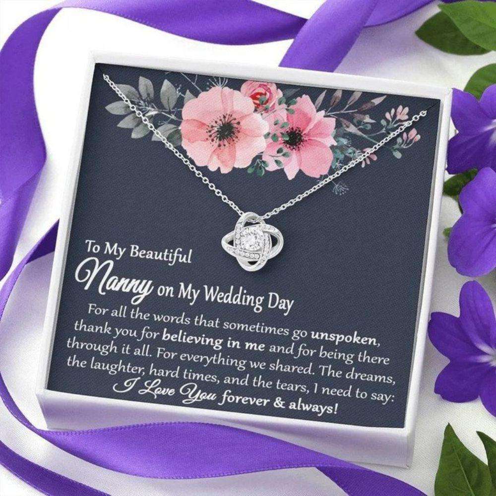 Grandmother Necklace, Nanny Of The Bride Gift, Gift From Bride To Grandmother On Wedding Day, Nanny Gifts, Grandma, Love Knot Necklace Gifts for Grandmother Rakva