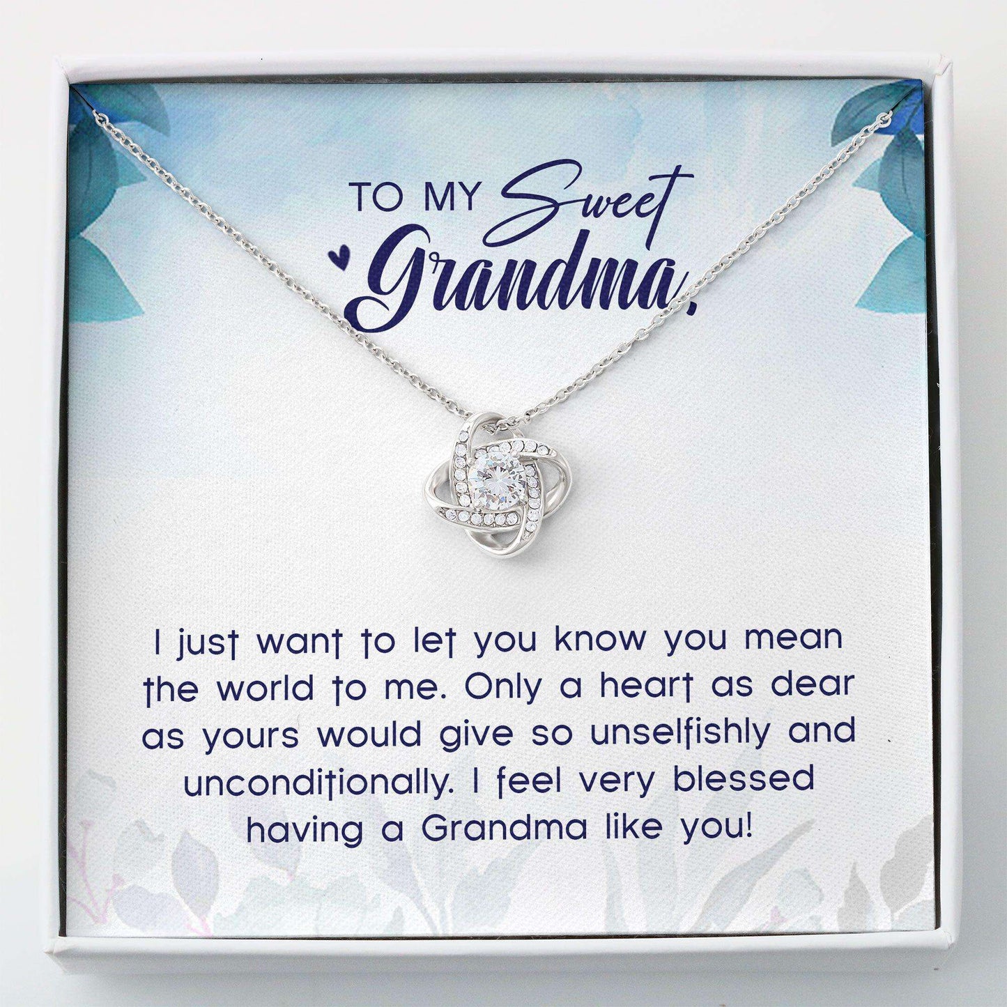 Grandmother Necklace, Necklace For Grandma “ Sweet Grandma Jewelry Gift Grandma Gift “ Love Knot Gifts for Grandmother Rakva