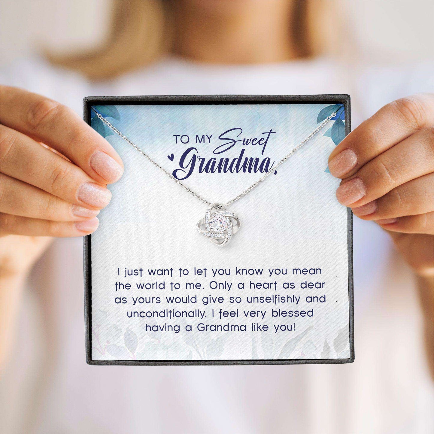 Grandmother Necklace, Necklace For Grandma “ Sweet Grandma Jewelry Gift Grandma Gift “ Love Knot Gifts for Grandmother Rakva