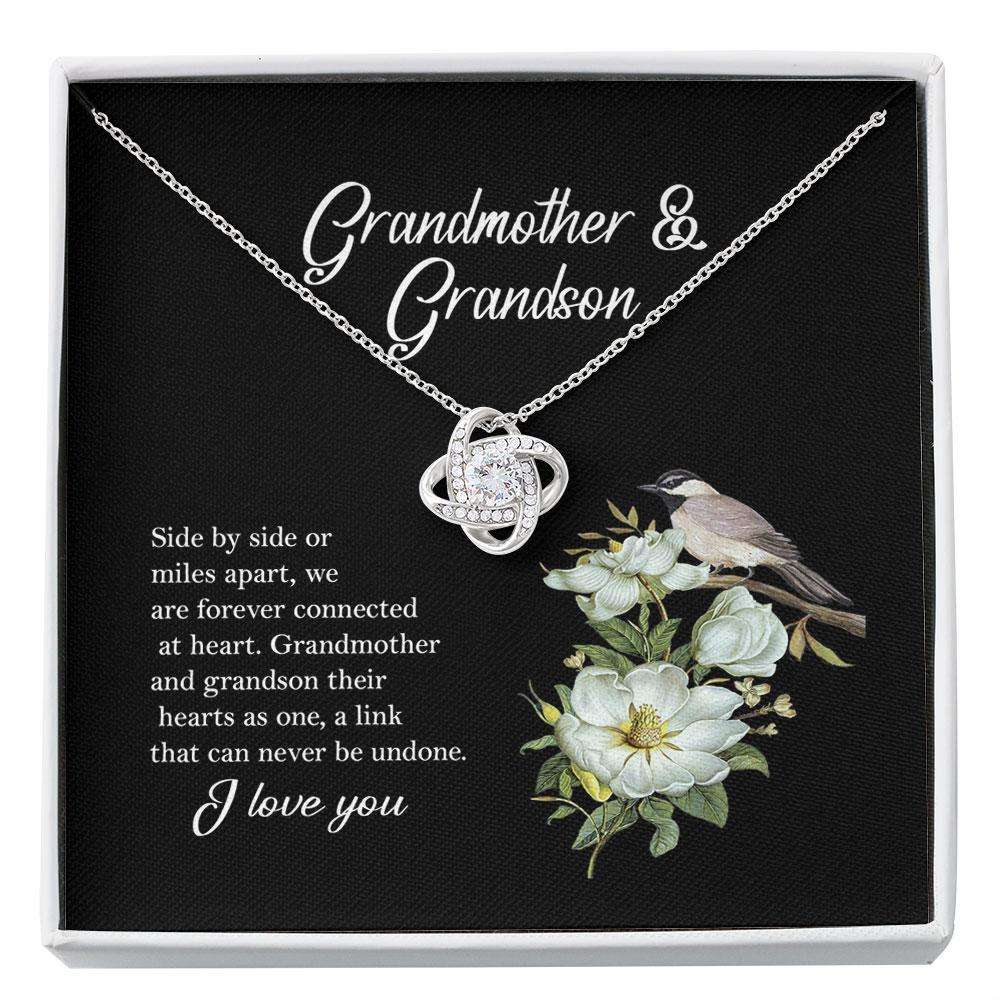 Grandmother Necklace, Petit Ribbon Necklace, Grandmother & Grandson Necklace, Gift For Grandma From Grandson, Grandmother Birthday Custom Necklace Gifts for Grandmother Rakva