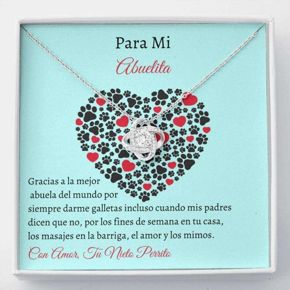 Grandmother Necklace, Spanish Dog Grandma Gift “ Spanish Dog Card “ Fur Grandbaby Gift “ Dog Lover Necklace Gifts for Grandmother Rakva