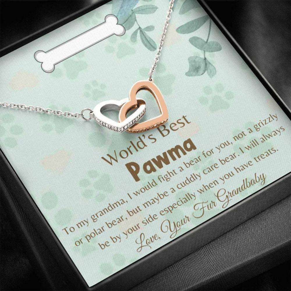 Grandmother Necklace, Sweet Pawma Gift- Love Dog Grandma “ Pet Grandma Gift “ Just Because Gift “ Best Fur Grandbaby “ Christmas Gift Gifts for Grandmother Rakva