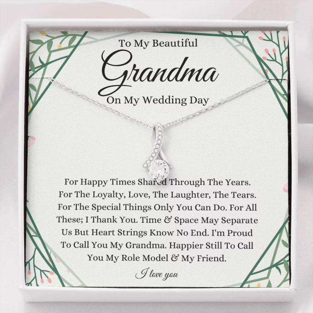 Grandmother Necklace, To Grandma On My Wedding Day Necklace, Gift For Grandmother Of The Bride From Granddaughter Bride Gifts For Daughter Rakva