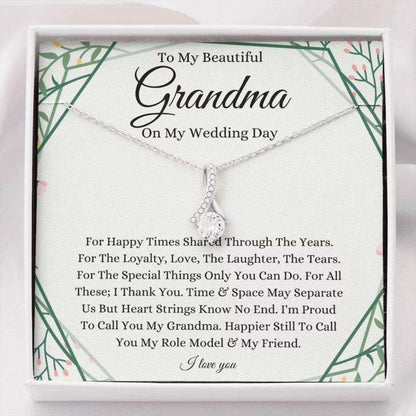 Grandmother Necklace, To Grandma On My Wedding Day Necklace, Gift For Grandmother Of The Bride From Granddaughter Bride Gifts For Daughter Rakva