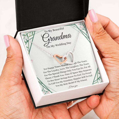 Grandmother Necklace, To Grandma On My Wedding Day Necklace, Gift For Grandmother Of The Bride From Granddaughter Bride Gifts For Daughter Rakva