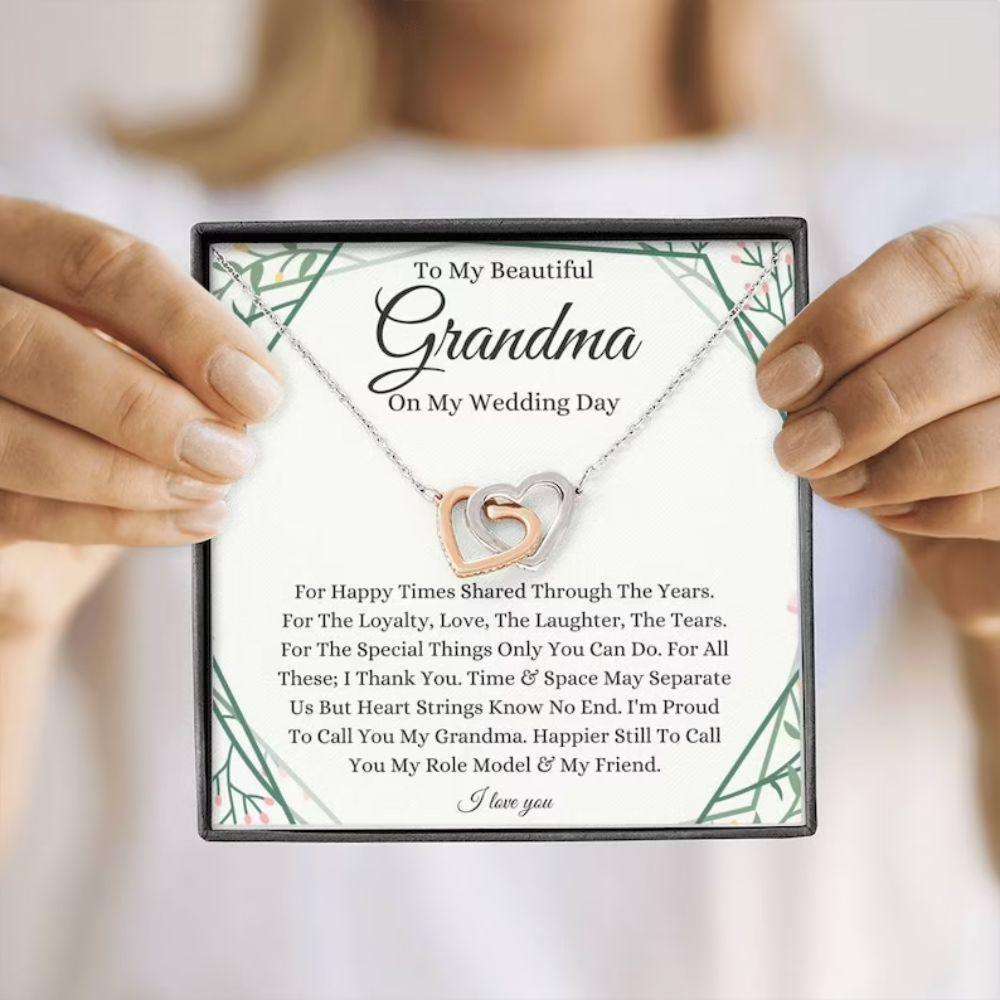 Grandmother Necklace, To Grandma On My Wedding Day Necklace, Gift For Grandmother Of The Bride From Granddaughter Bride Gifts For Daughter Rakva