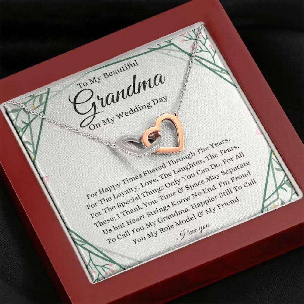 Grandmother Necklace, To Grandma On My Wedding Day Necklace, Gift For Grandmother Of The Bride From Granddaughter Bride Gifts For Daughter Rakva