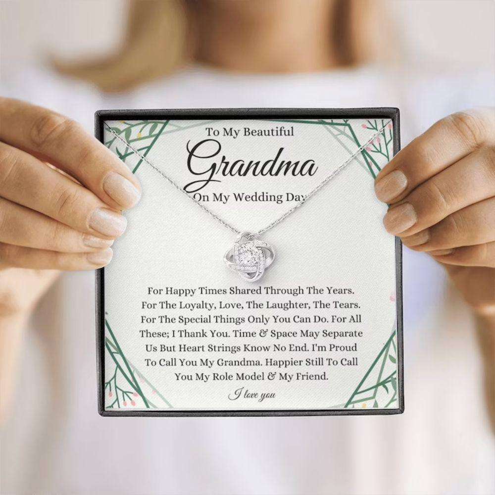 Grandmother Necklace, To Grandma On My Wedding Day Necklace, Gift For Grandmother Of The Bride From Granddaughter Bride Gifts For Daughter Rakva