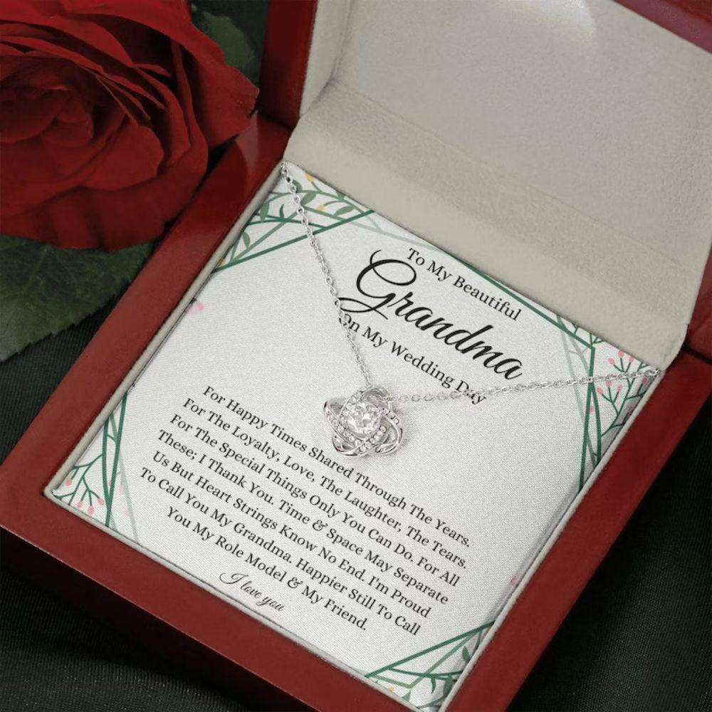 Grandmother Necklace, To Grandma On My Wedding Day Necklace, Gift For Grandmother Of The Bride From Granddaughter Bride Gifts For Daughter Rakva