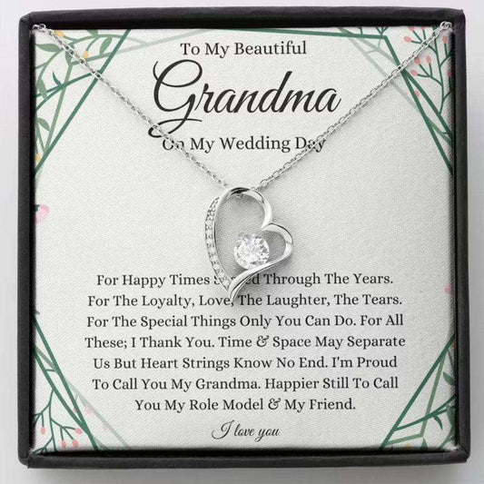 Grandmother Necklace, To Grandma On My Wedding Day Necklace, Gift For Grandmother Of The Bride From Granddaughter Bride Gifts For Daughter Rakva