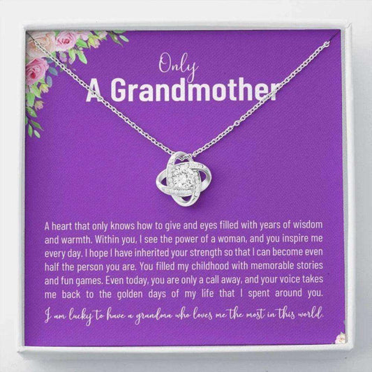 Grandmother Necklace, To My Grandma I Am Lucky To Have You, Love Knot Necklace Gift For Her, Mother’S Day Necklace Gift Gifts for Grandmother Rakva