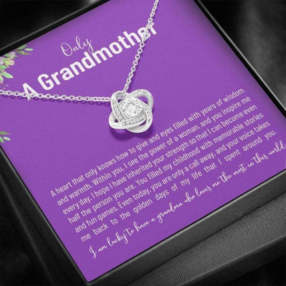 Grandmother Necklace, To My Grandma I Am Lucky To Have You, Love Knot Necklace Gift For Her, Mother’S Day Necklace Gift Gifts for Grandmother Rakva