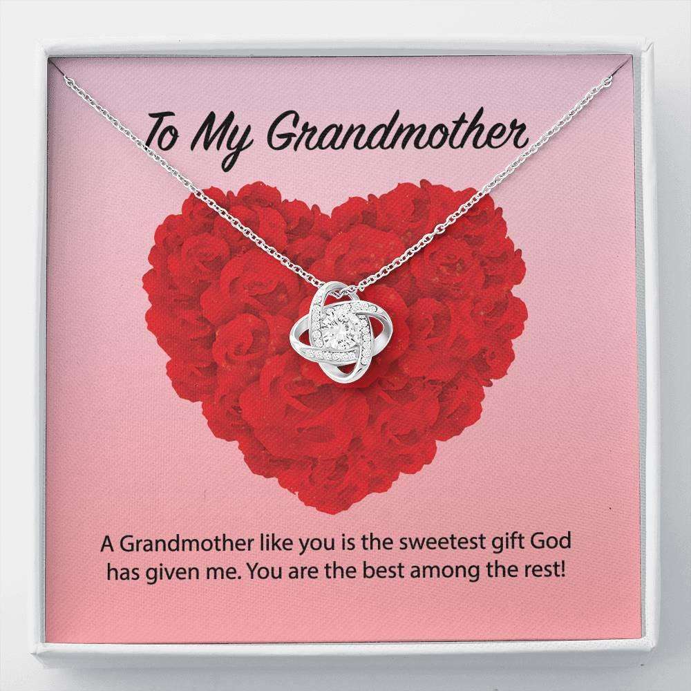 Grandmother Necklace, To My Grandmother Love Knot Necklace Gifts for Grandmother Rakva