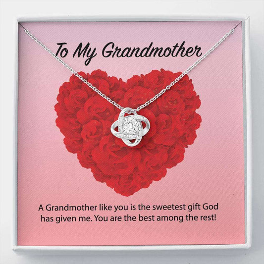 Grandmother Necklace, To My Grandmother Love Knot Necklace Gifts for Grandmother Rakva