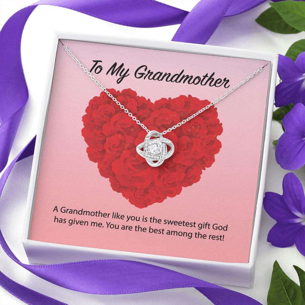 Grandmother Necklace, To My Grandmother Love Knot Necklace Gifts for Grandmother Rakva