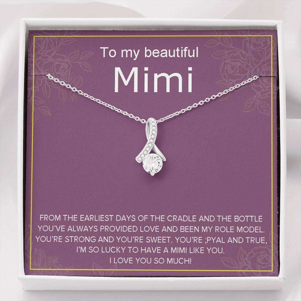 Grandmother Necklace, To My Mimi Necklace Gift, Blessed Mimi, Best Mimi Ever Gifts for Grandmother Rakva