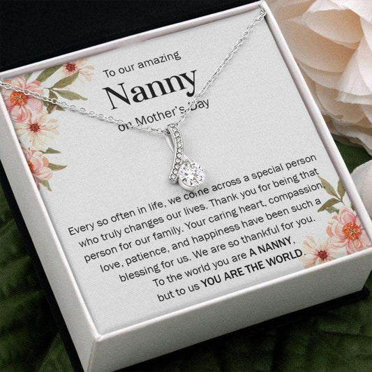 Grandmother Necklace, To Our Nanny Gift Necklace On Mother’S Day, Sentimental Gift For Nanny, Nanny Thank You Gift, Appreciation Gift For Nanny Gifts for Grandmother Rakva